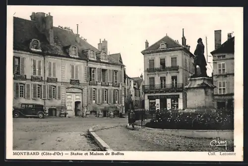 AK Montbard, Statue et Maison de Buffon