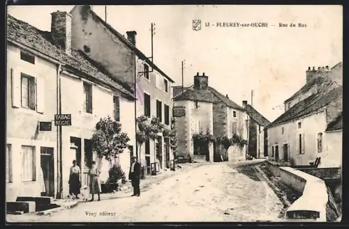 AK Fleurey-sur-Ouche, Rue du Bas