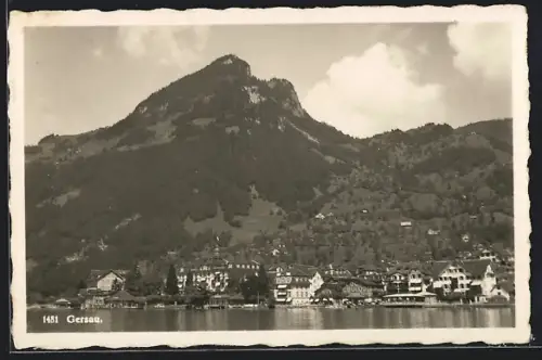 AK Gersau, Teilansicht mit Bergen