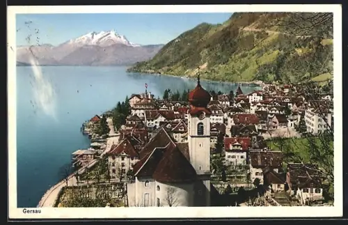 AK Gersau, Totalansicht aus der Vogelschau