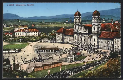 AK Einsiedeln, Kloster mit Prozession
