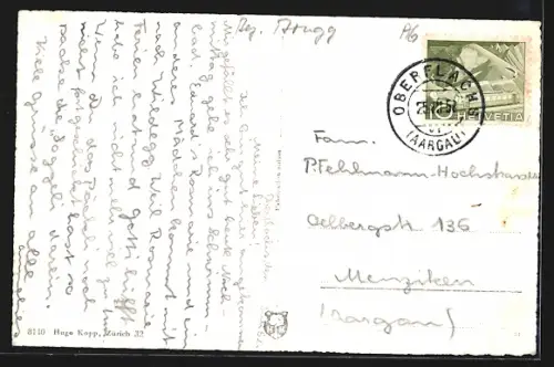 AK Oberflachs /Aarg., Teilansicht mit Bäumen