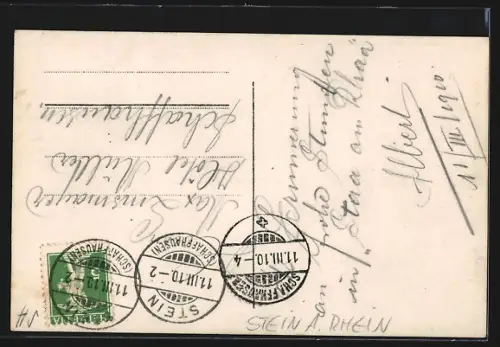 AK Stein a. Rhein, Teilansicht mit Kirche