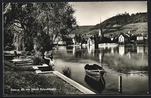 AK Stein a. Rh., Uferpartie mit Schloss Hohenklingen