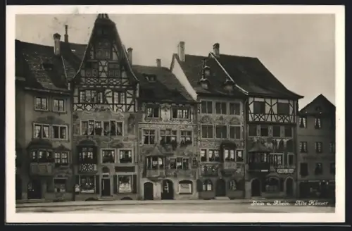 AK Stein a. Rhein, Alte Häuser mit Gasthof zur Sonne
