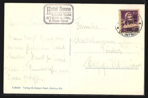 AK Stein a. Rhein, Alte Häuser mit Gasthof zur Sonne