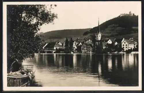 AK Stein a. Rhein, Ortsansicht vom Ufer aus