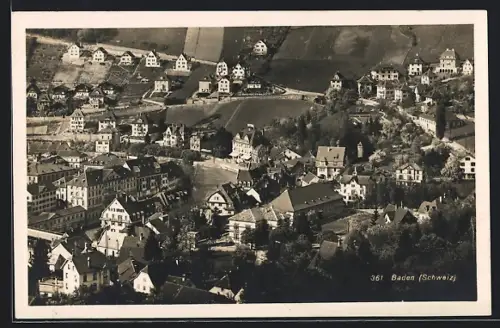 AK Baden, Teilansicht aus der Vogelschau