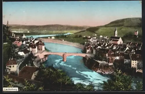 AK Laufenburg, Teilansicht mit Kirche und Brücke
