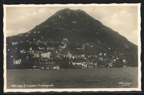 AK Castagnola, Panorama mit Berg