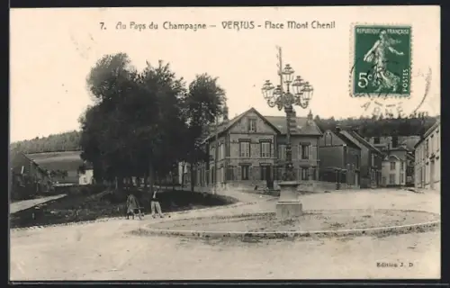 AK Vertus, Au Pays du Champagne, Place Mont Chenil