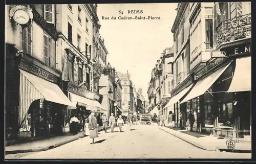 AK Reims, Rue du Cadrant-Saint-Pierre, Strassenpartie