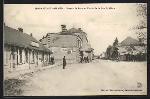 AK Mourmelon-le-Grand, Bureau de Poste et Entree de la Rue du Genie