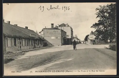 AK Moumelon-le-Grand /Marne, La Poste et la Rue du Génie