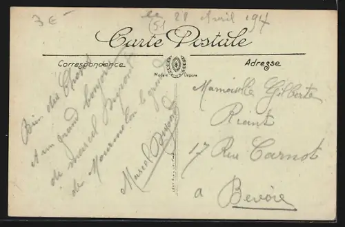 AK Moumelon-le-Grand, Rue du Génie, Strassenpartie