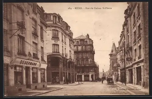 AK Reims, Rue du Cadran St-Pierre, Strassenpartie