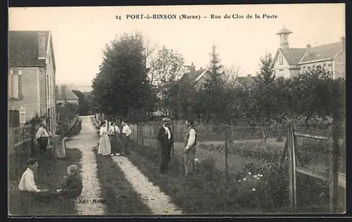 AK Port-à-Binson /Marne, Rue du Clos de la Poste, Strassenpartie