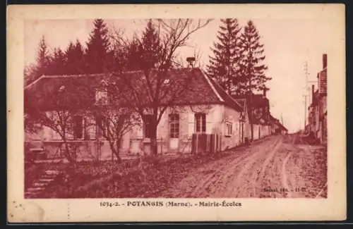 AK Potangis /Marne, Mairie-Écoles