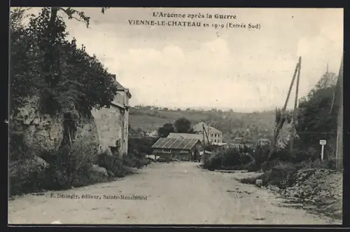 AK Vienne-le-Chateau, L`Argonne après la Guerre, Une rue 1919, Strassenpartie