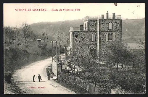AK Vienne-le-Chateau, Route de Vienne-la-Ville