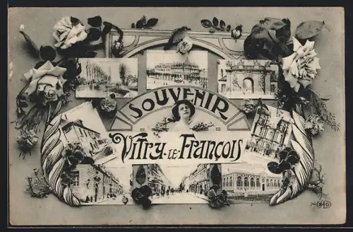 AK Vitry-le-Francois, Les impressions de la ville aux cartes postales