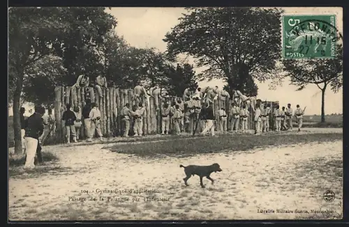 AK Mourmelon, Gymnastique d`application, Passage de la Palanque par l`Infanterie