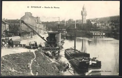AK Épernay, Bords de Marne
