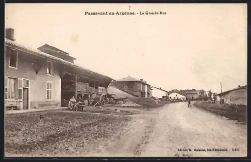 AK Passavant-en-Argonne, La Grande-Rue, Strassenpartie