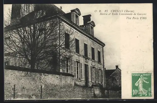 AK Crugny, Mairie et Ecole Communale de Garcons