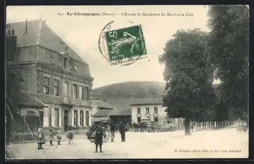 AK Ay-Champagne, L`Entrée du Boulevard du Nord et la Cote