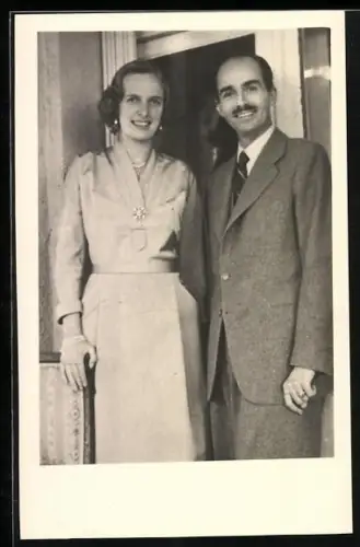 Foto-AK Kronprinz Otto von Österreich mit seiner Frau Regina