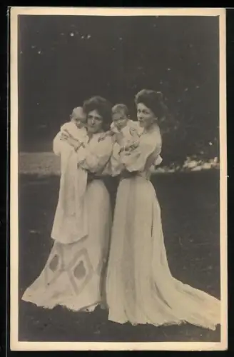 AK Prinzessin Rupprecht von Bayern mit Prinz Luitpold und Schwester