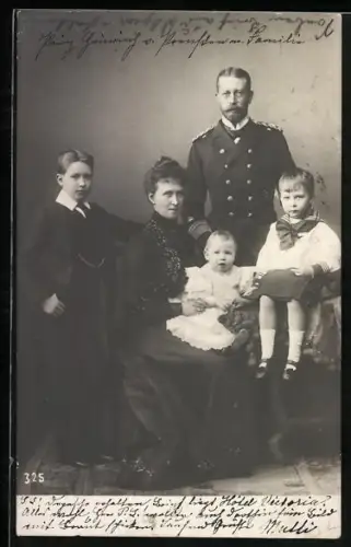AK Prinz Heinrich von Preussen im Kreise seiner Familie