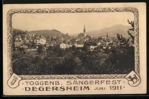 AK Degersheim, Toggenburger Sängerfest Juni 1911, Ortsansicht