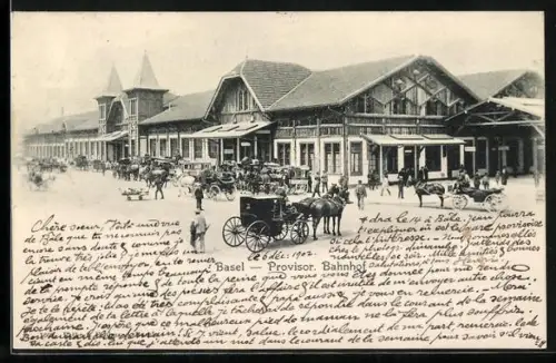 AK Basel, Provisorischer Bahnhof