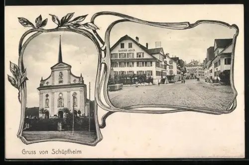 AK Schüpfheim, Gasthof Adler und Kirche