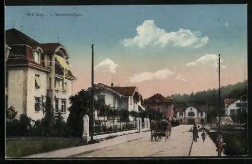 AK Willisau, Bahnhofstrasse mit Villen, Panorama