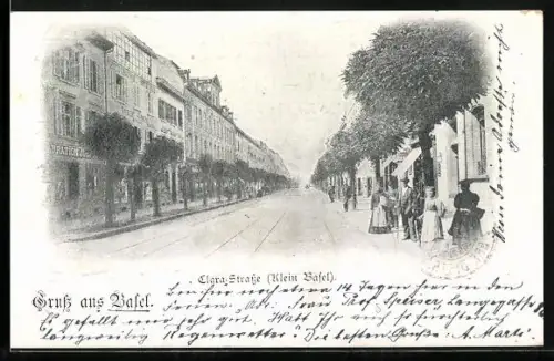 AK Basel, Blick in die Clara-Strasse