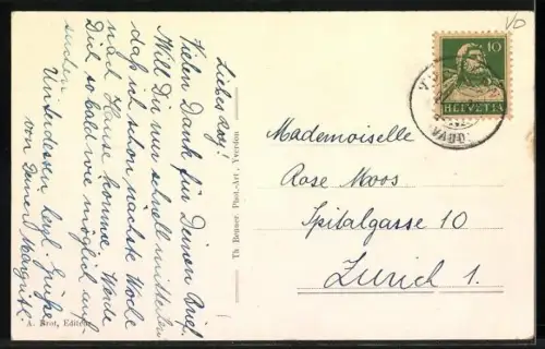 AK Vuarrens, Epicerie A. Brot, Ortspartie mit Hotel, Strassenpartie, Kirche
