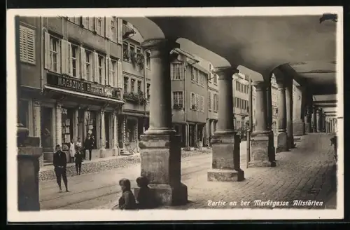 AK Altstätten, Partie an der Marktgasse mit Arkaden