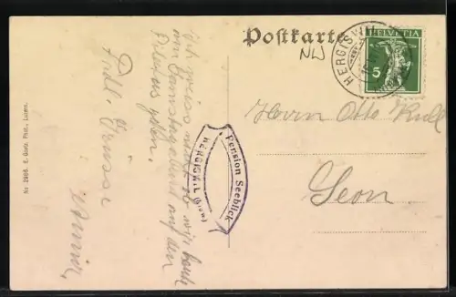 AK Hergiswil, Hotel Kurort Seeblick mit Pilatus