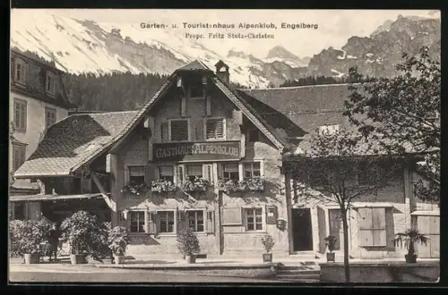 AK Engelberg /OW, Garten- u. Touristenhaus Alpenklub F. Stutz-Christen, Frontansicht