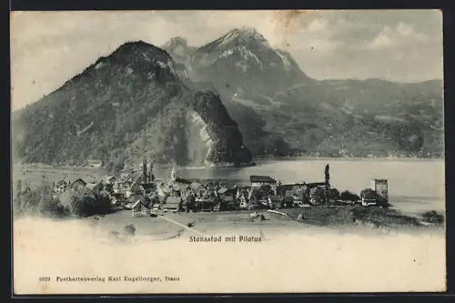 AK Stansstad, Totalansicht mit Pilatus