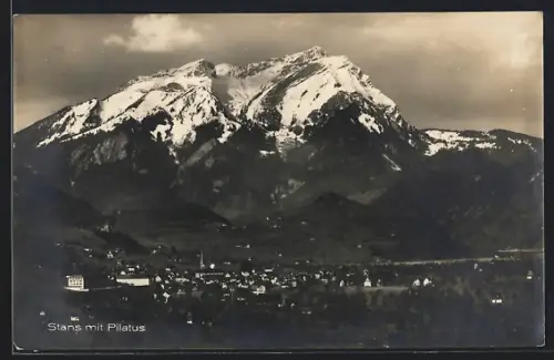 AK Stans, Teilansicht mit Pilatus