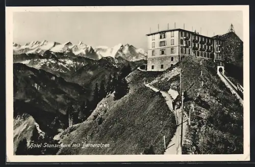 AK Stanserhorn, Hotel Stanserhorn mit Berneralpen