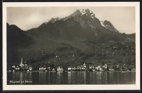 AK Hergiswil, Teilansicht mit Pilatus