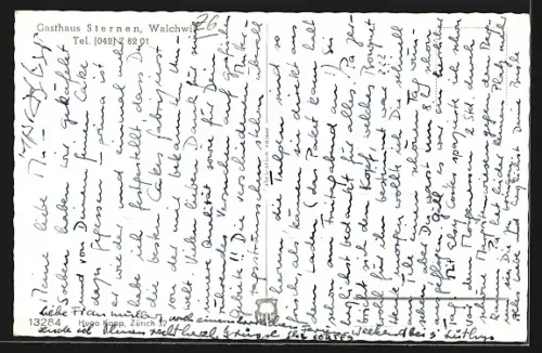 AK Walchwil am Zugersee, Teilansicht mit Kirche