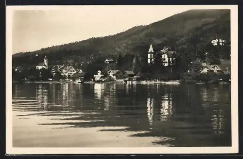 AK Walchwil am Zugersee, Uferpartie mit Kirche