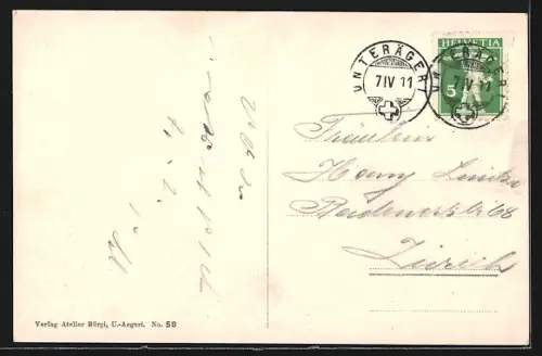 AK Unter-Aegeri, Teilansicht mit Kirche