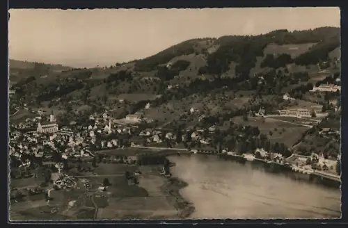 AK Unterägeri, Teilansicht, Fliegeraufnahme